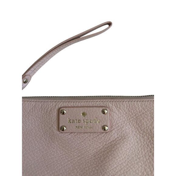 KATE SPADE Pink Pebble Leather Wristlet Clutch - Picture 2 of 5